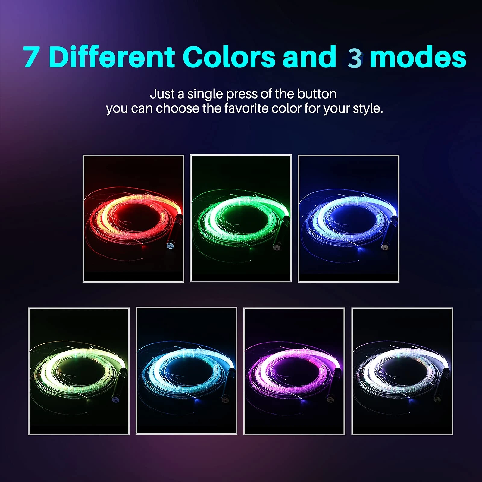LED Fiber Optic Whip USB Rechargeable Optical Hand Rope Pixel Light-Up Whip Flow Toy Dance Music Party Lighting Show For Party