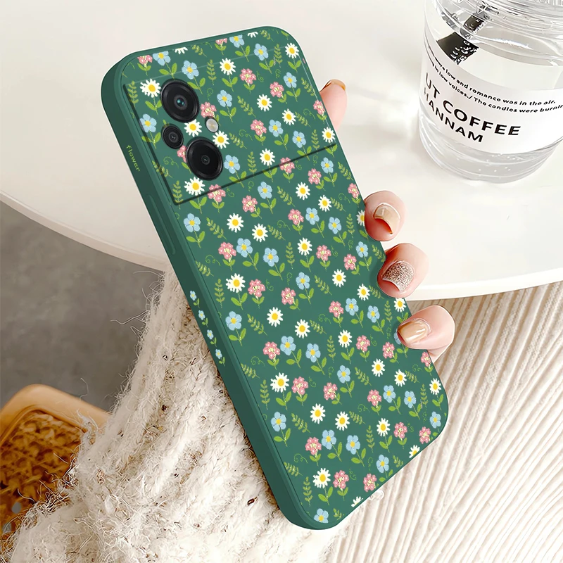 Shockproof Silicone Flower Print Phone Case