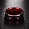 BONLAVIE Men's 8MM Black and Red Tungsten Carbide Ring Matte Finish Beveled Edges Size 7 To 16  For Men and Women 4