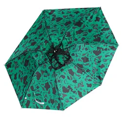 Foldable Outdoor Sunshade Umbrella Hat for Fishing, Hiking, and Golf (Army green)