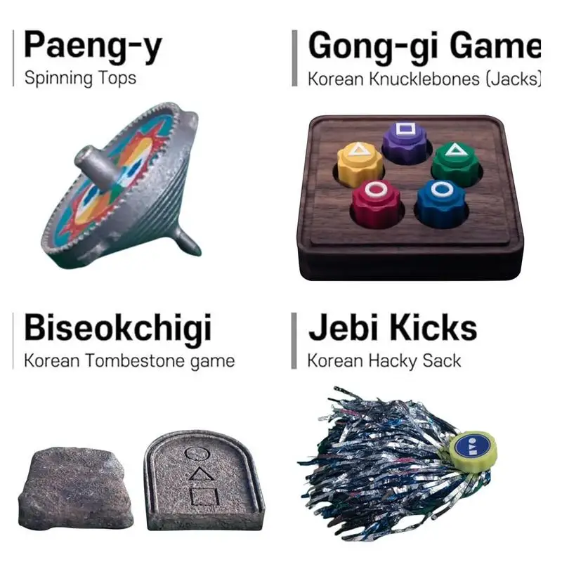 Korean Folk Game Sets Dice Party Game Props Square Circl-e Triangle Family Stone Catching Props Gonggi Jack Set For Kid