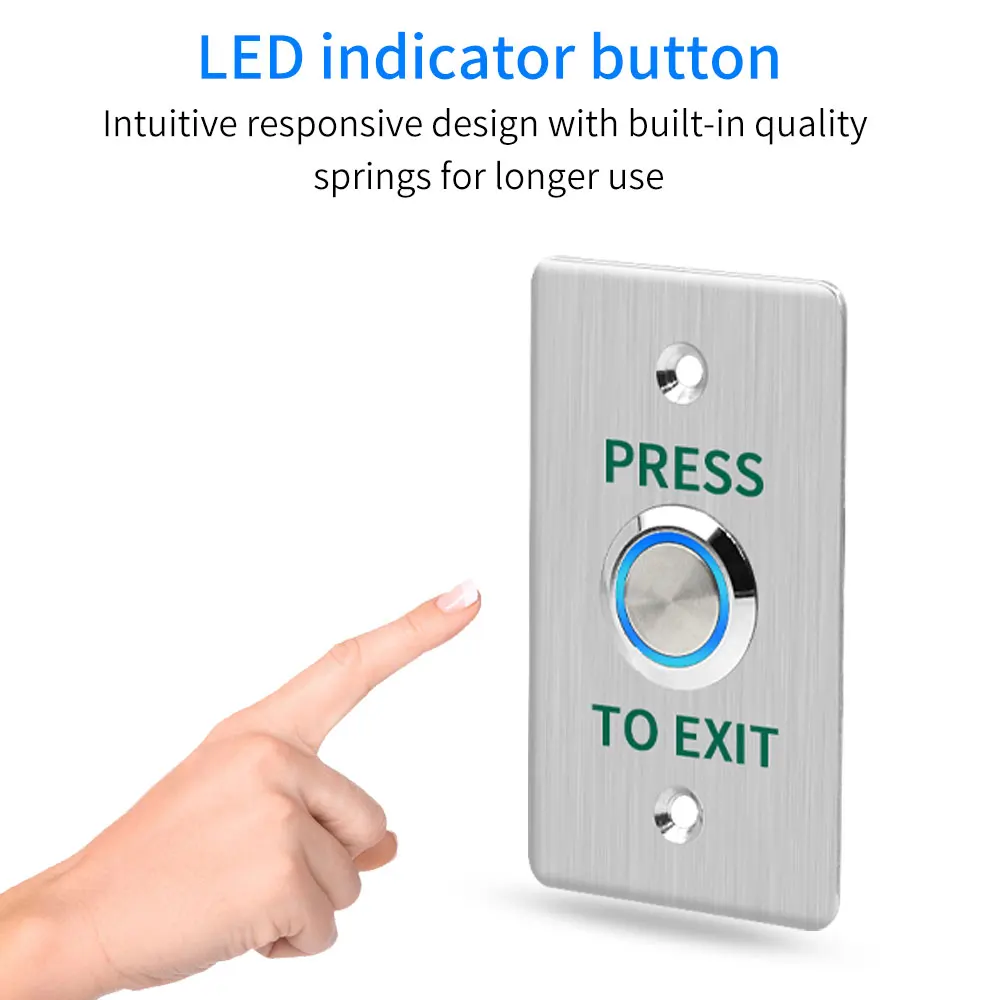 Bouton de sortie pour système de contrôle d'accès aux portes, étanche IP68, carré NC NO COM, en acier inoxydable