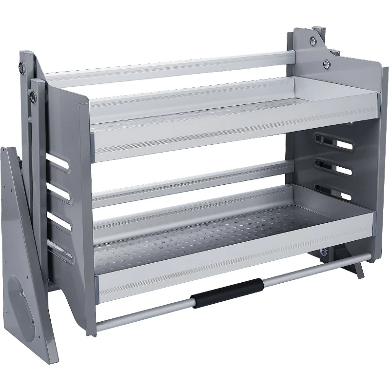 Hanging Cabinet Lifting Basket Kitchen Pull Down Cabinet Seasoning Basket Organizer Stainless Steel Aluminum Shelf