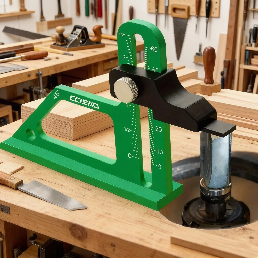 0-60mm CNC 높이 및 깊이 측정기 - 테이블쏘 블레이드 및 라우터 비트의 빠른 설치를 위한 정밀 알루미늄 공구
