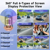 4Lens 360° Dash cam Voice 1080P Video Recorder Car DVR Recording camera Front left right Rear View Auto 4ch dashcam 24H Parking - Image 3