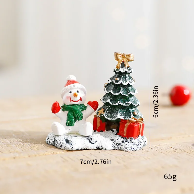 Christmas Tree Resin Figurine Home Office Desktop Adorable Ornaments Fireplace Collectibles Cabinet Xmas Tree Sculpture Decor