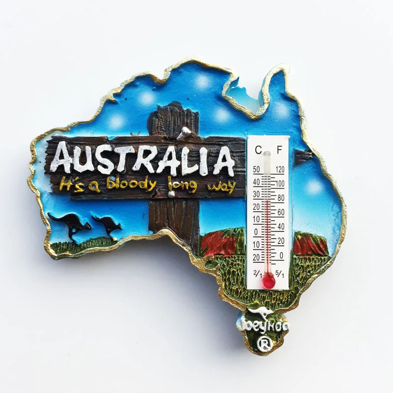 

Магнит на холодильник, креативный индивидуальный набор, карта с австралийским логотипом, украшение из смолы, поделки, дорожный сувенир, фотоальбом