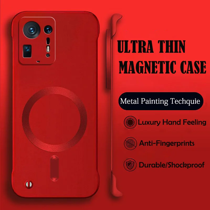 Luxury Magnetic Wireless Charging Phone Case with Hard Protective Bumper