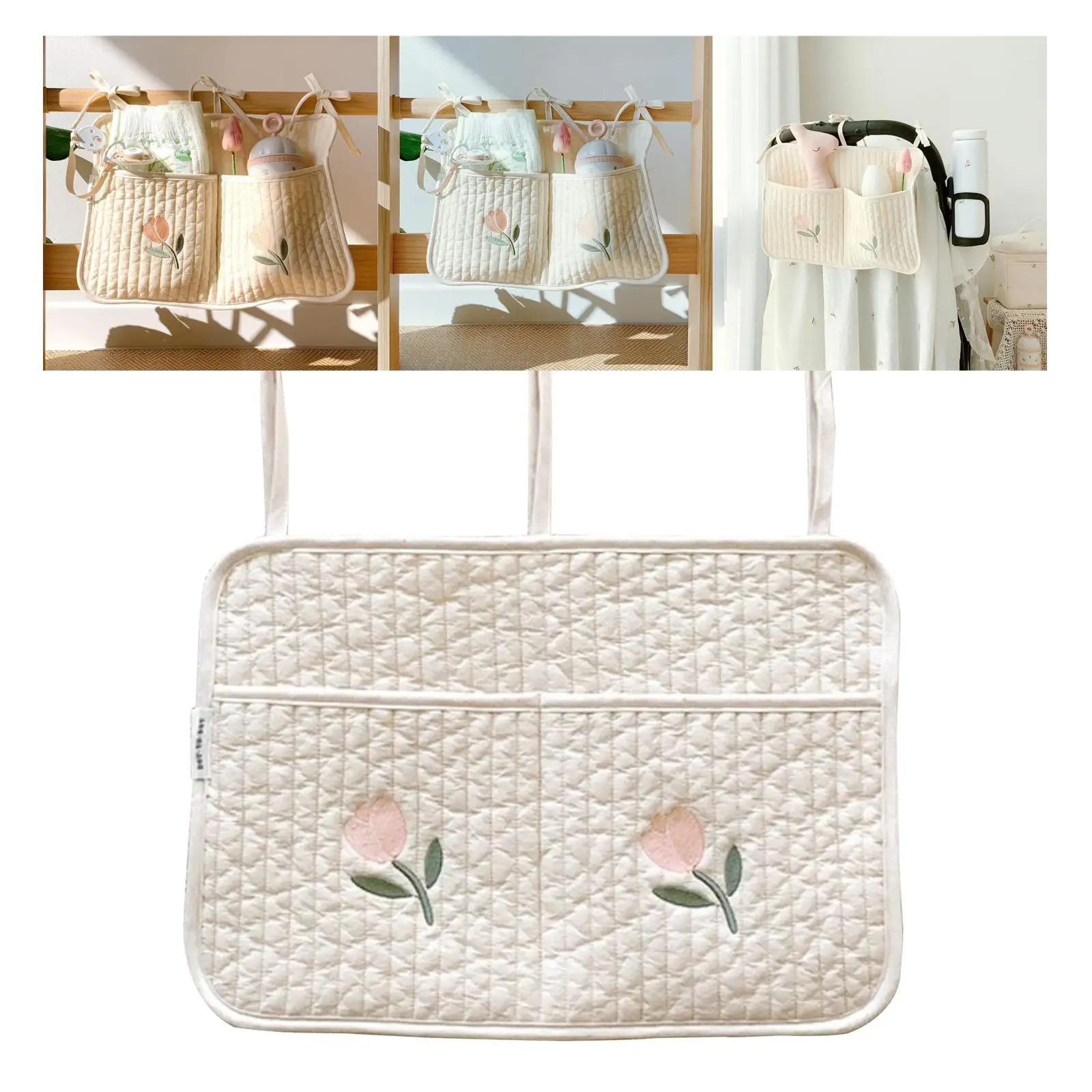 Baby Diaper Bag Put Up Storage Pouches for Bed Bibs UP Tulip Large |