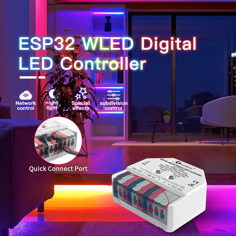 GLEDOPTO ESP32 Ultra Mini WLED LED Controller DIY Dynamic Lighting Digital WS2811 WS2812 SK6812 TM1814 WS2813 WS2815 Strip Light image 1