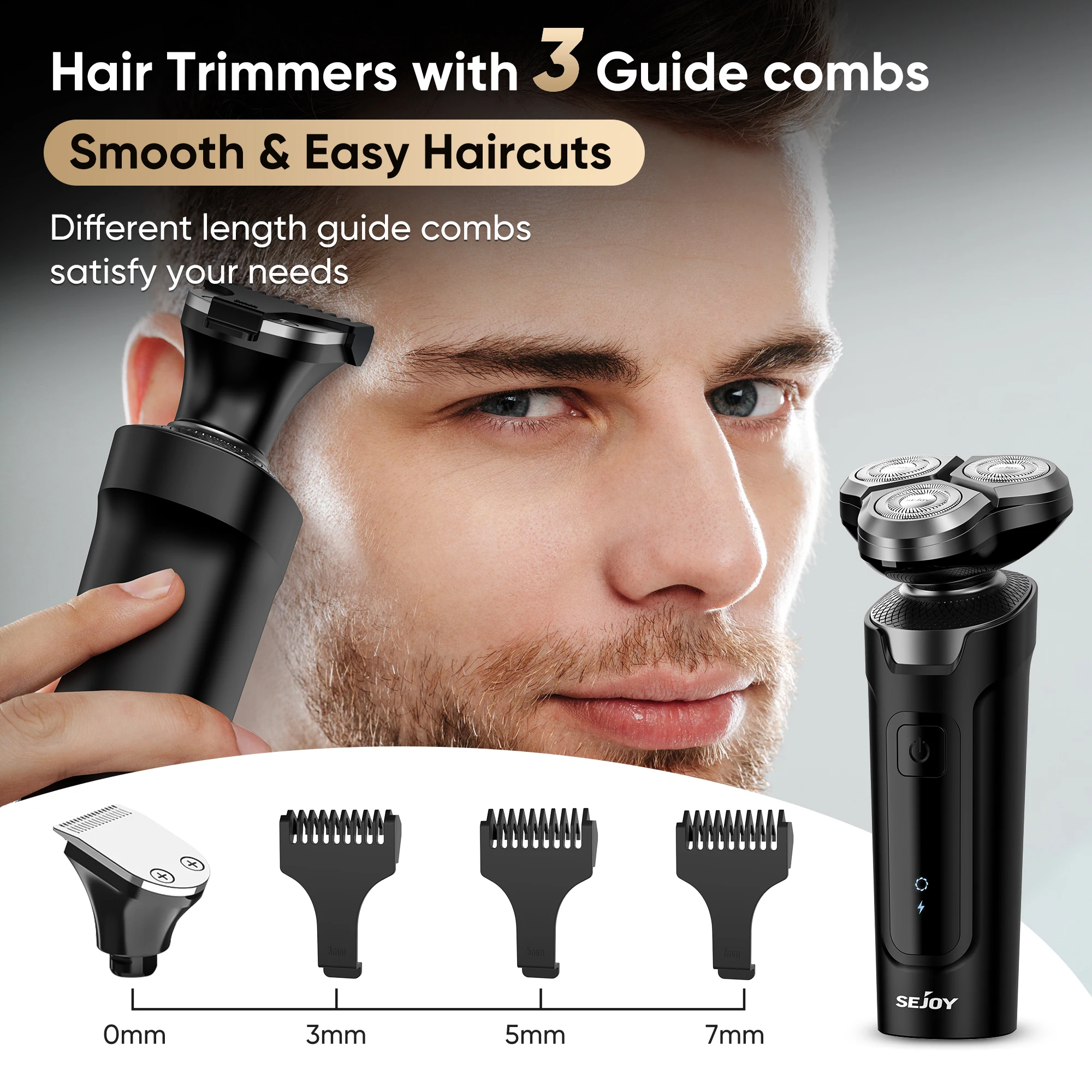SEJOY Shaver Men USB Electric Shaver Powerful Beard Shaving Machine Electric Razor Rechargeable Waterproof