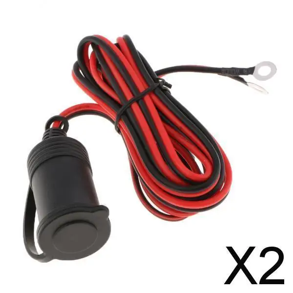 2X 12V Lighter Plug Cable Car Power Supply Inverter Adapter Converter