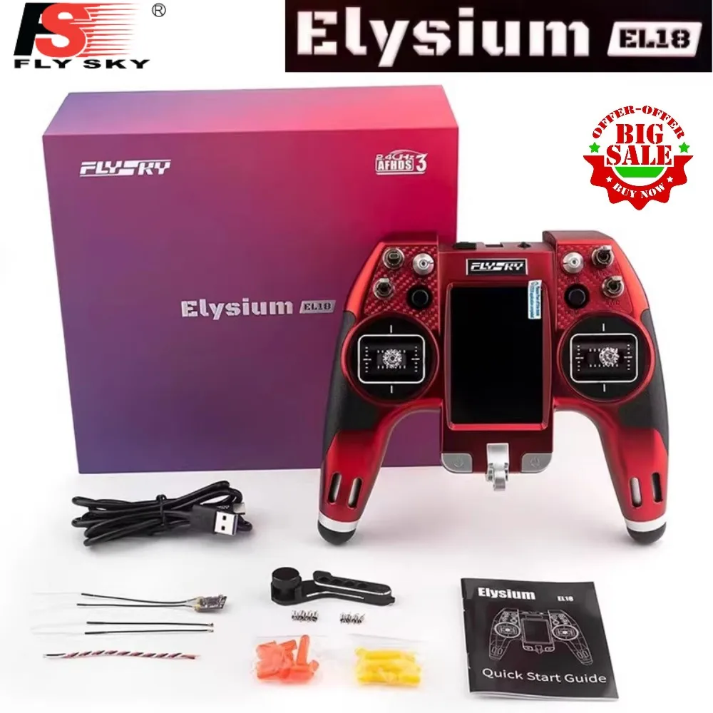 

Радиоприемник FLYSKY EL18 2,4G AFHDS3 EdgeTX, дистанционное управление, сенсорный экран 3,5 дюйма, CNC Hall Gimabl TMR приемник для радиоуправляемого FPV дрона