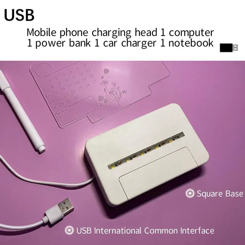 LED 노트 보드, 라이트가 있는 메시지 보드 달력, 펜 램프가 있는 재기록 가능한 야간 조명, 거실 사무실에 완벽한 선물