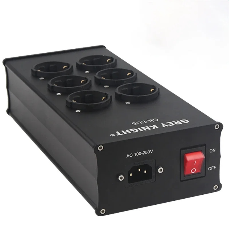 Hifi Audio Ac Power Filter Lega Di Alluminio 6 Hold Eu Plug Socket Protection Per Altoparlante Amplificatore Lettore Cd