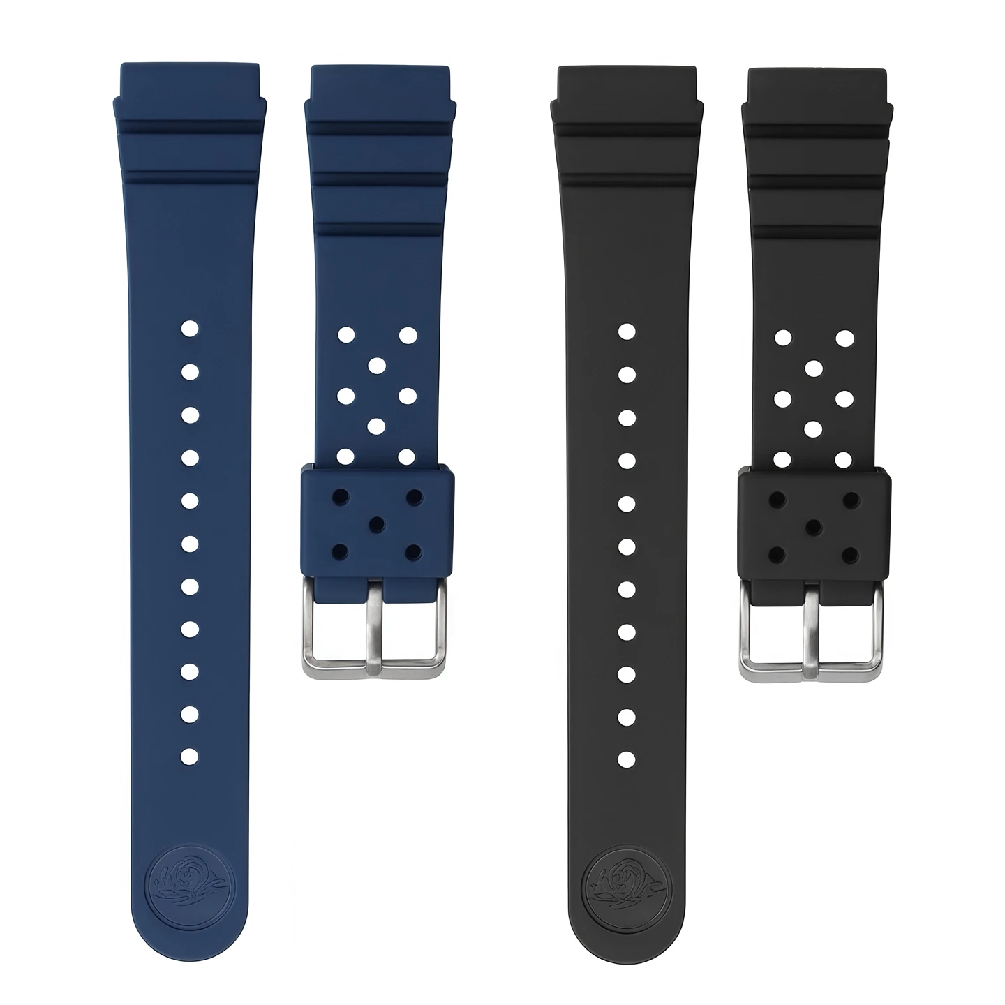 Men's Sports Waterproof Silicone Watch Strap - 22mm Rubber Replacement Band