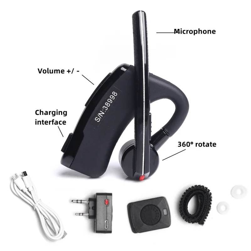 Walkie Talkie Bluetooth Wireless Headset Two Way Radio Headphone