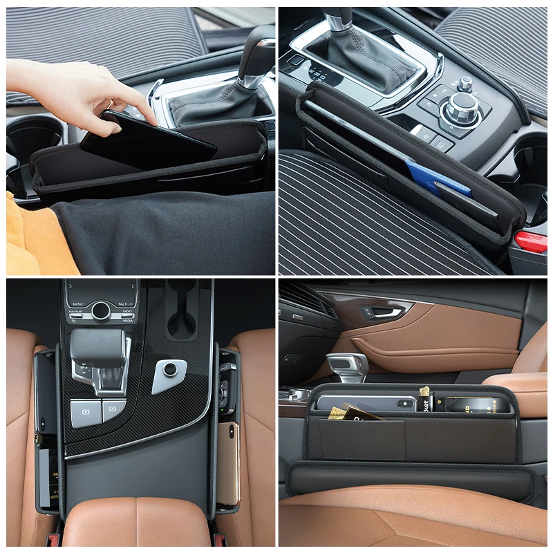 Cheap SEAMETAL Luxury Car Seat Gap Filler Organizer Premium PU