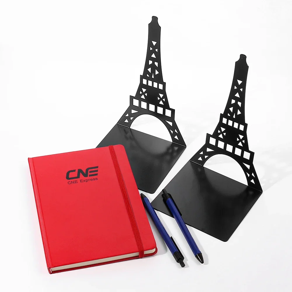 Eiffel Tower Hollow Metal Bookends Book Holder Office Table Desk Decoration Book Support Learning Work Tools Men Women