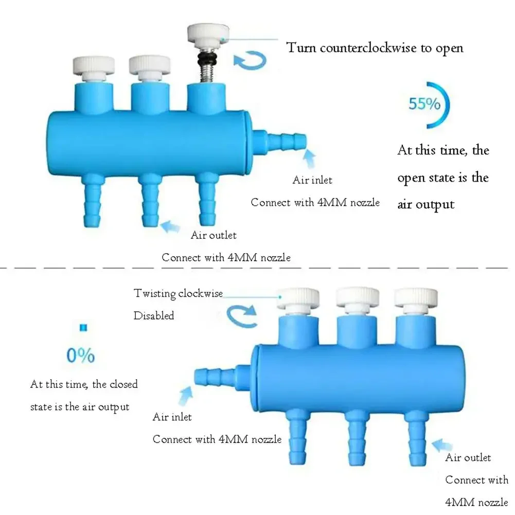 Aquarium Air Pump Hose Splitter Distributor Adjustable Tracheal Shunt Single Hole Oxygen Booster Adapter Accessories aquarium accessories aquarium air pump accessories aquarium air splitter valve