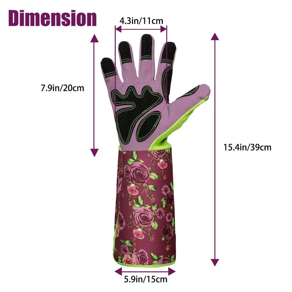 1 Pair Gardening Long Gloves Soft Breathable Thorns-proof Non-slip Garden Planting Pruning Household Cleaning Tools
