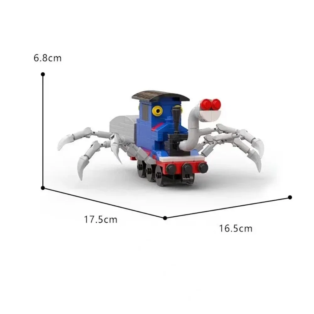 MOC Choo-Choo Charles 공포 게임 빌딩 블록, 악마 거미 기차 동물 몬스터 벽돌, 크리스마스 할로윈 장난감 선물