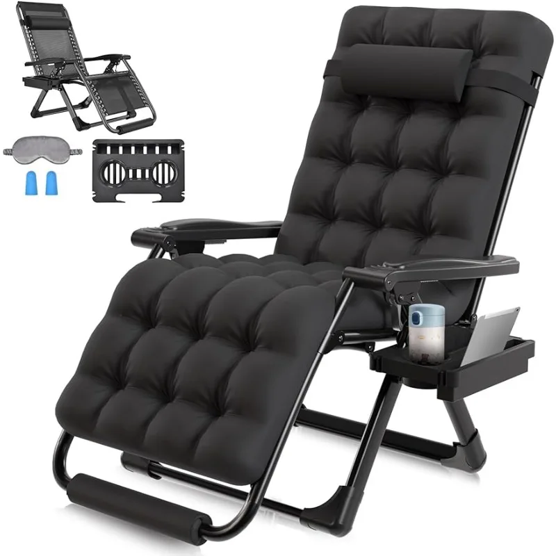 

ZENPETIO Oversized Zero Gravity Chairs 29In XL Support 500LBS, Heavy Duty Adjustable Zero Gravity Lawn Chair with Removable