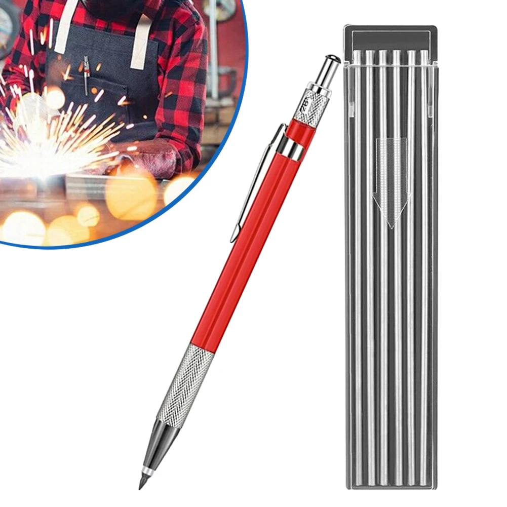 Welders Pencil with 12PCS Silver Streak Refills, Metal Marker Mechanical  Welding Pencil Pipefitters, Fabrication, Red - AliExpress