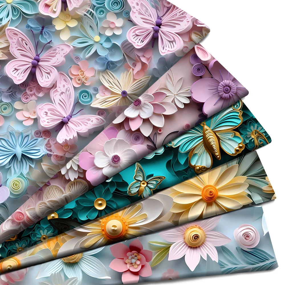 50*145cm 3D Style Print Flower Polyester Cotton Fabric Tissue Sewing Quilting Fabrics Needlework Material DIY Handmade Curtain