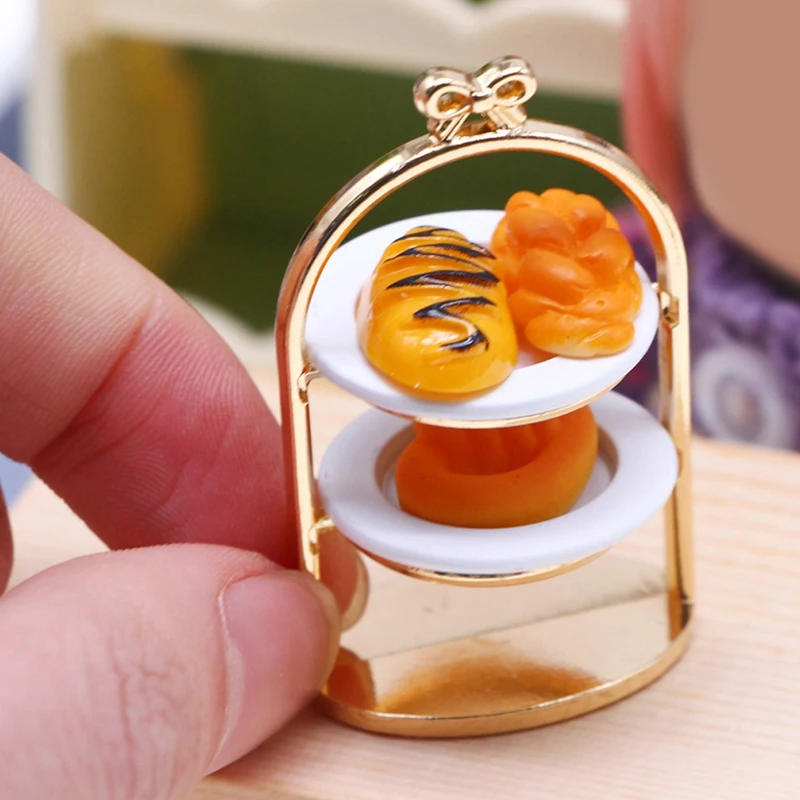 Soporte De Postre En Miniatura 1:12 – Accesorio De Metal Para Casa De Muñecas De 2,3x2,3x3,3 Cm, Ideal Para Cocina Y Restaurante