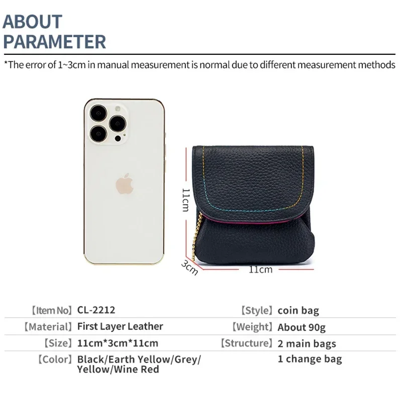 Women Small Coin Purse Bag Wallet Change Purses Money Bags Mini Wallets Real Leather Vintage Key Card Coin Earphone Holder Pouch