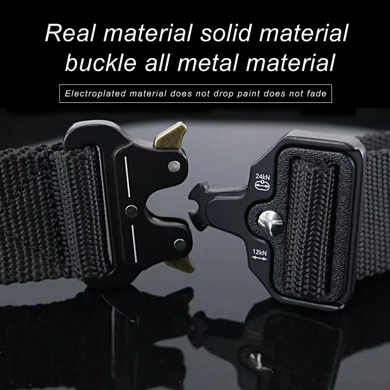 Luxury Men's Belt Army Outdoor Hunting Tactical Multi Function Combat Survival High Quality Marine Corps Canvas For Nylon Belt