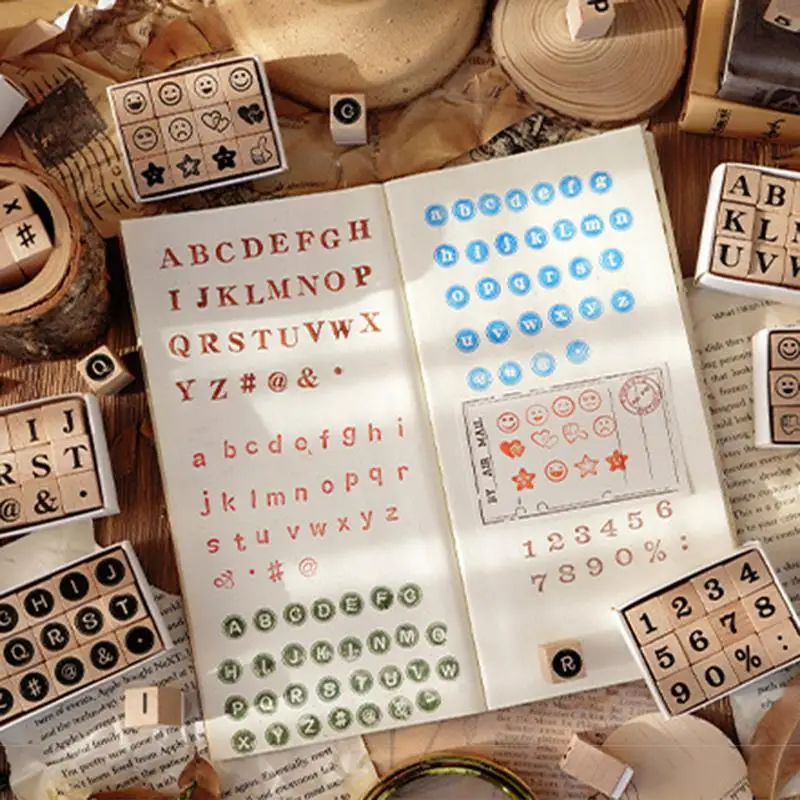 Stamp Stamps Alphabet Wooden Scrapbooking Clay Month Crafts Making Rubber  Card Painting Number Journal Soap Seal Set Vintage Kit - AliExpress