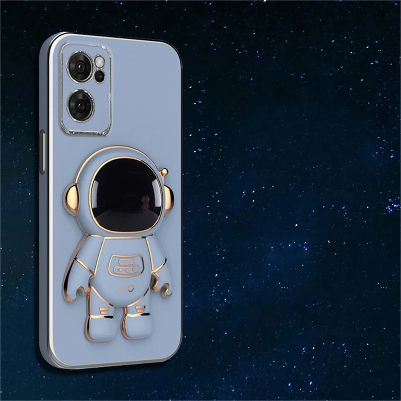 Funda chapada con soporte plegable de astronauta para Xiaomi Note 12 12S 12C 11 11S 10S 10A 9T A1, funda de silicona con soporte para Redmi Note13