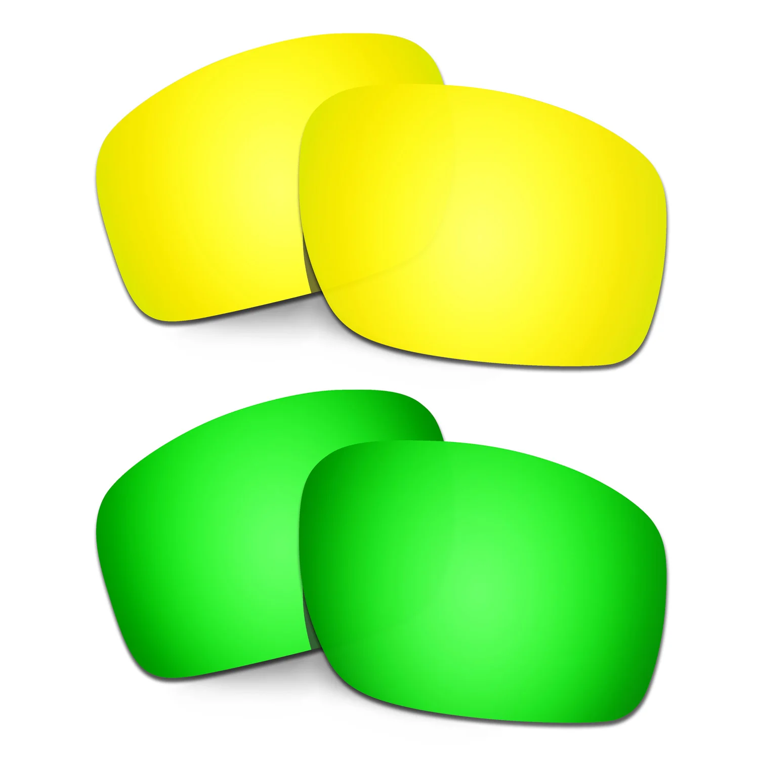 

HKUCO Polarized Replacement Lenses For SI Ballistic Shocktube OO9329 Sunglasses Gold/Green 2 Pairs