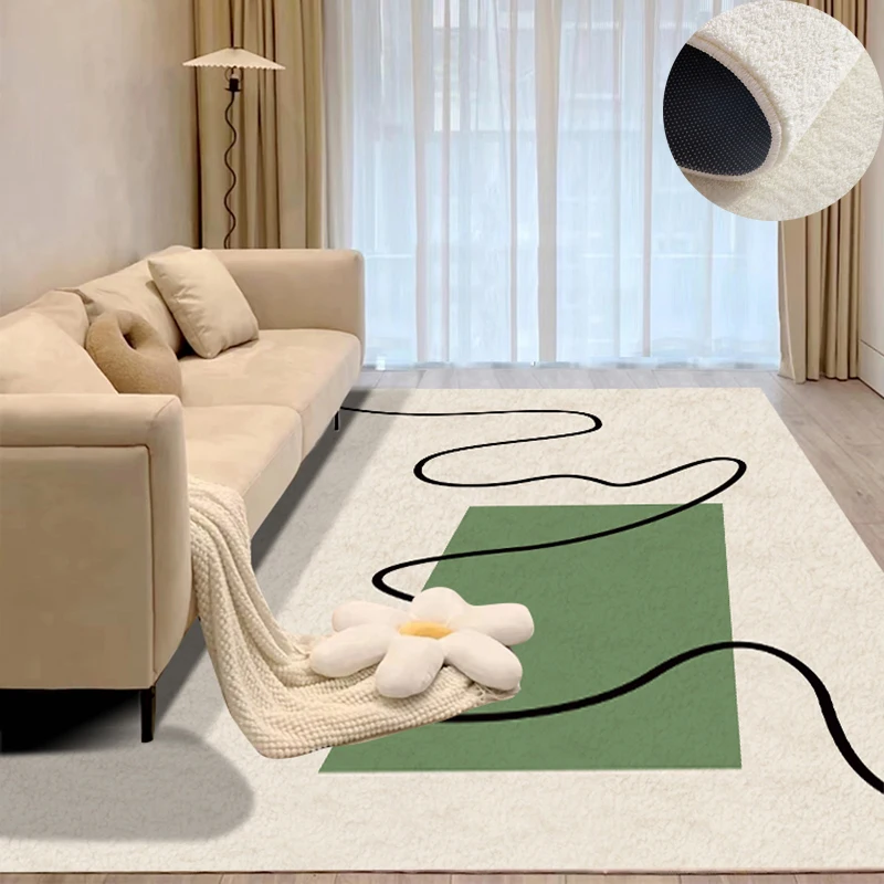 

Wabi-sabi Style Thickened Plush Rug Simple Bedroom Bedside Carpet Modern Living Room Decoration Rugs Large Area Balcony Carpets
