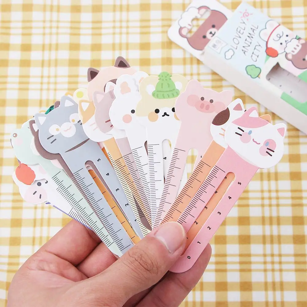 

Stationery Page Holder Cute Bear Kitten Cartoon Animal Reading Assistant Page Label Ruler Bookmark Book Page Marker