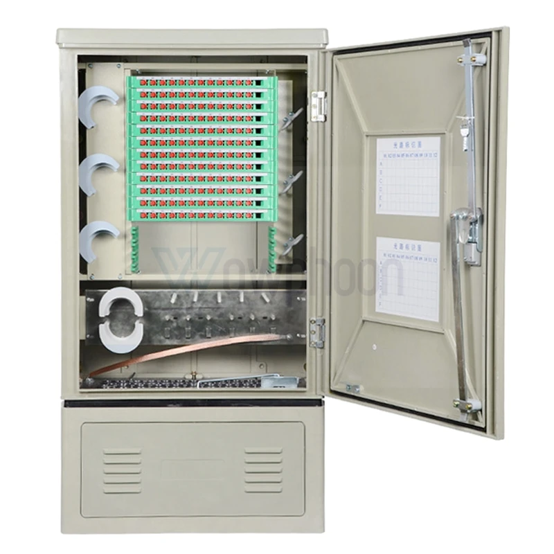 SMC Outdoor Fiber Optic Cross Connection Cabinet, Customized Communication Equipment, Street MAX 192 Cores, 144 Cores