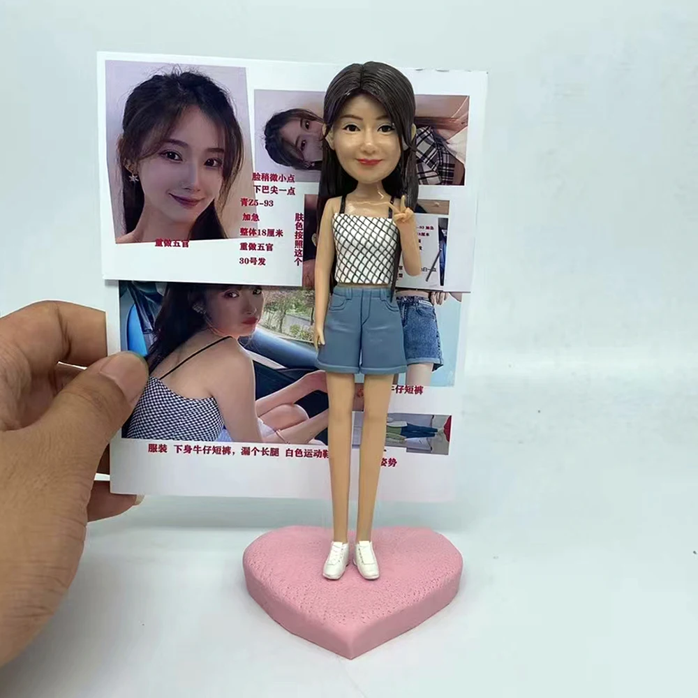 Handmade wax figures Polymer Clay Wedding Couple Gift Doll