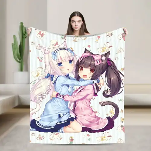 Shigure Minaduki and Fraise Nekopara Anime Blanket  Flannel Funny Soft Throw Blankets for Bed Sofa Autumn/Winter - Image 17