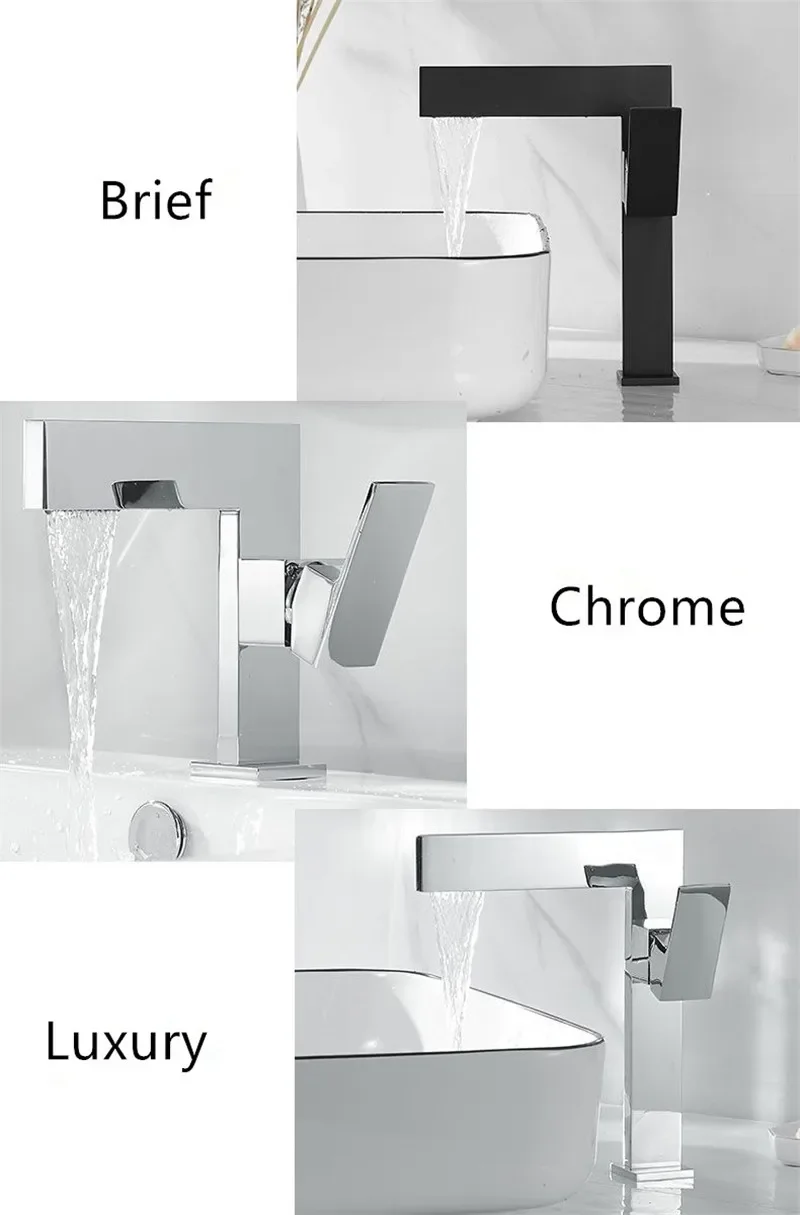 Description Picture 6 of itemBasin Faucet Brushed Gold Bathroom Single handle Basin Mixer Tap Hot Cold Water Brass Sink Water Crane New Arrival