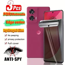 3 - Pack Privacy Hydrogel Screen Protector Film for Smartphones - Anti - Fingerprint, Edge Coverage (Moto Edge 70 Fusion)