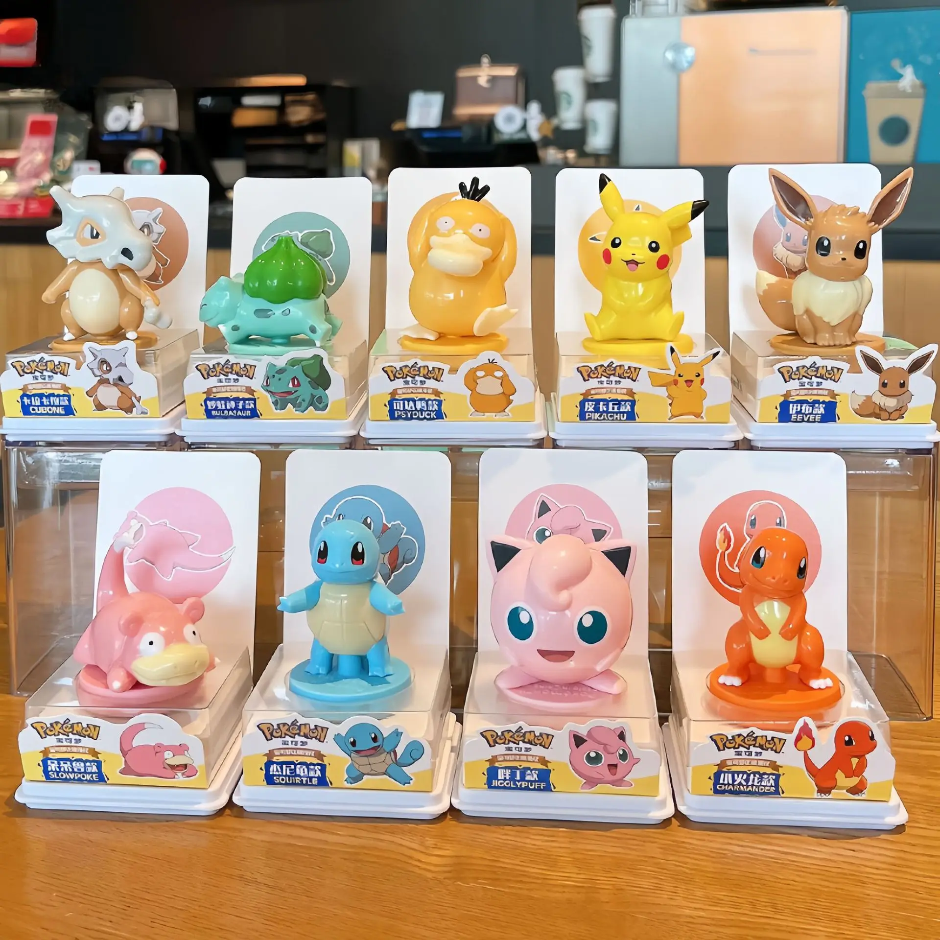 Genuine Pokemon Action Figures Pikachu Psyduck Slowpoke Jigglypuff Modello Squisito Bambola Giocattoli Ornamenti Collezione Decorazione