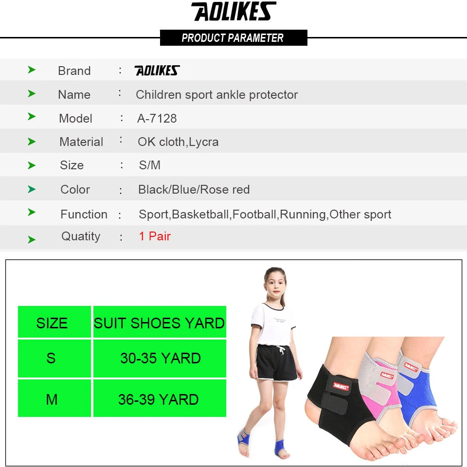 Kids Ankle Strap ankle support ankle straps fitness ankle straps ankle support brace 1 Pair For Cycling Running Gym Children Sport Ankle Brace Support Guard Protector Boy Girl