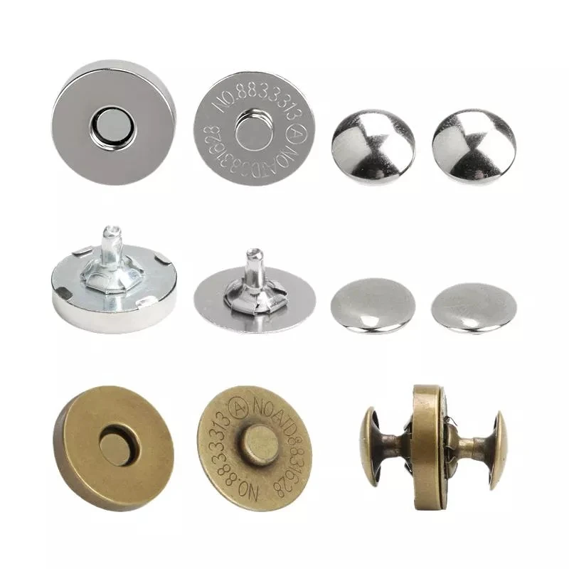 10 Sets Wallet Button Rivet 14 / 18 mm Bags Metal snaps Environmental Clasps Thickening Magnetic Automatic Adsorption Buckle 4