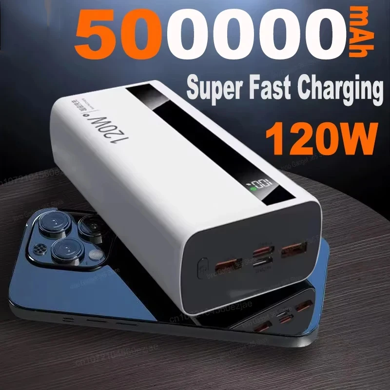 500000mAh High Capacity PowerBank 120W Super Fast Charging Portable External Battery Powerbank for iphone Huawei 1 500000mAh High Capacity PowerBank 120W Super Fast Charging Portable External Battery Powerbank for iphone Huawei 1