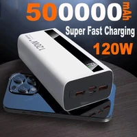 500000mAh High Capacity PowerBank 120W Super Fast Charging Portable External Battery Powerbank for iphone Huawei 1