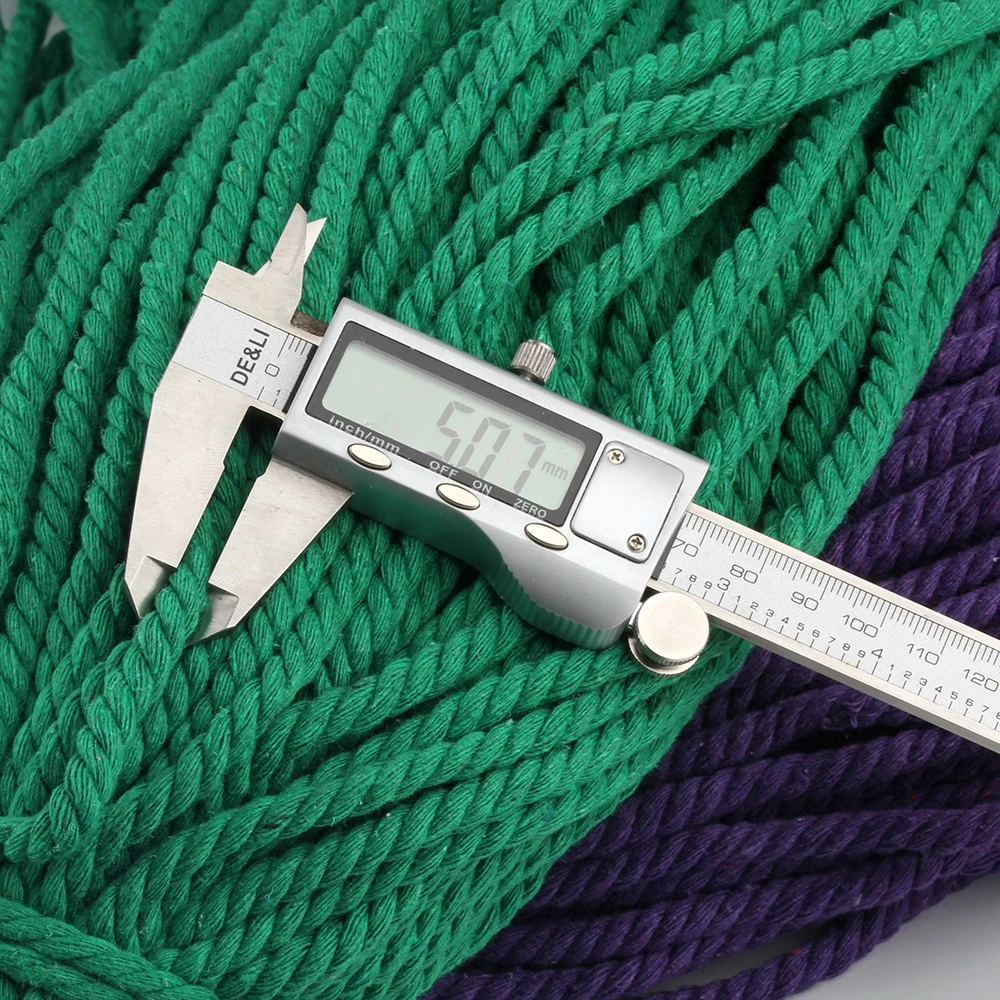 5mm Macrame Cord Cotton Rope Twisted 5 Yards Macrame Thread Supplies Thread for Handwork DIY Crafts Cord Home Decoration