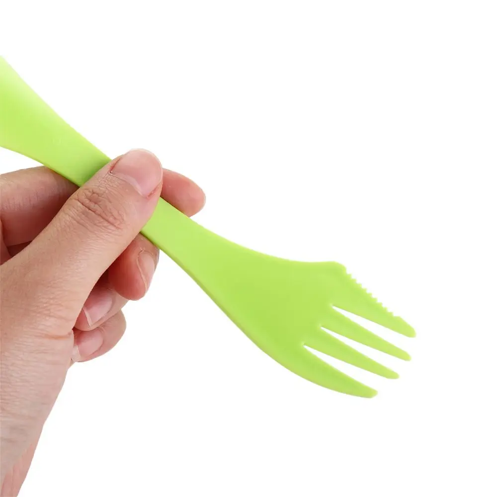 Dessert Spoon Can Opener Multi-functional Easy to Clean Flatware Spork Plastic Spoon Bottle Opener Fork camping cutlery portable tableware portable cutlery titanium tableware