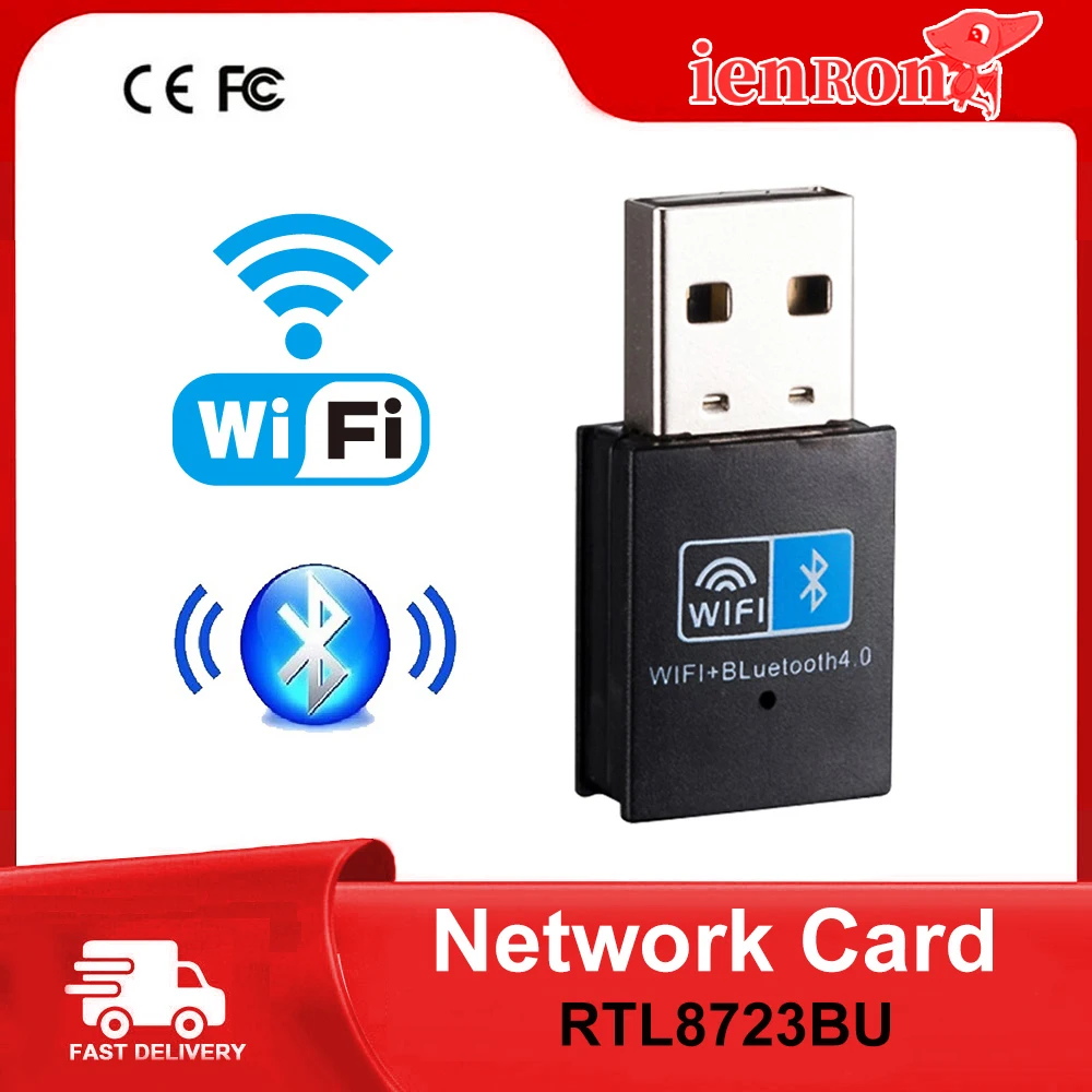 IENRON Mini USB WiFi Adapter 2.4G Dongle150M Wifi+Bluetooth4.0 RTL8723BU Network Card Ethernet USB2.0 Receiver for PC Desktop